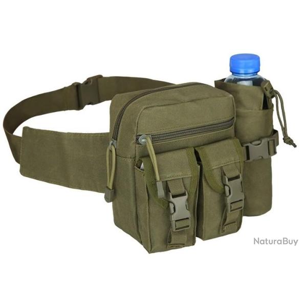 SACOCHE BANANE PORTE-BOUTEILLE VERT KAKI