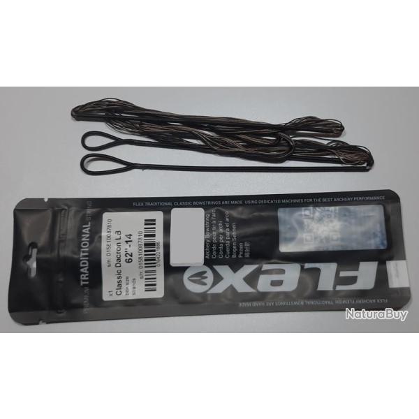 Corde Arc Traditionnel Longbow Dacron Flex Archery 148cm 62-14