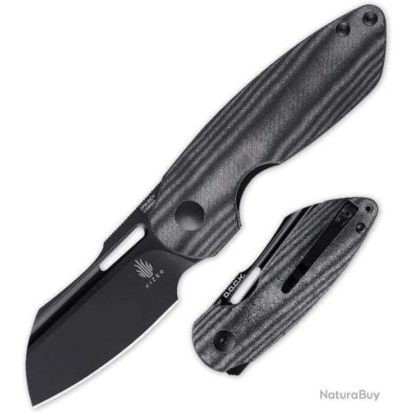Couteau Kizer October Black Lame CPM-20CV Manche Micarta Linerlock Clip KIV3569A1