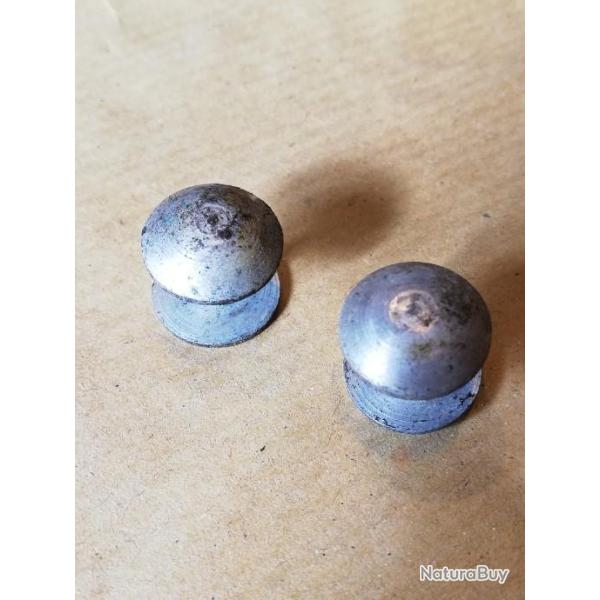 2 boutons de bretelle aluminium arme franaise (267)