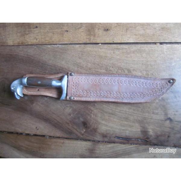 POIGNARD TETE D AIGLE  AVEC  ETUI CUIR