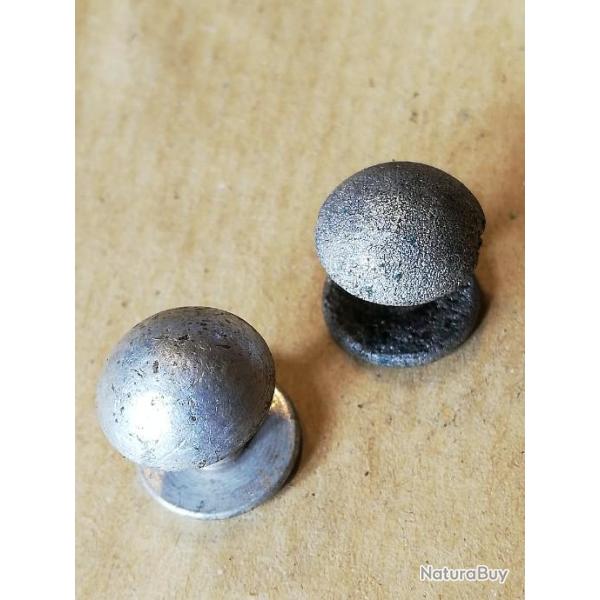 2 boutons de bretelle aluminium arme franaise (275)