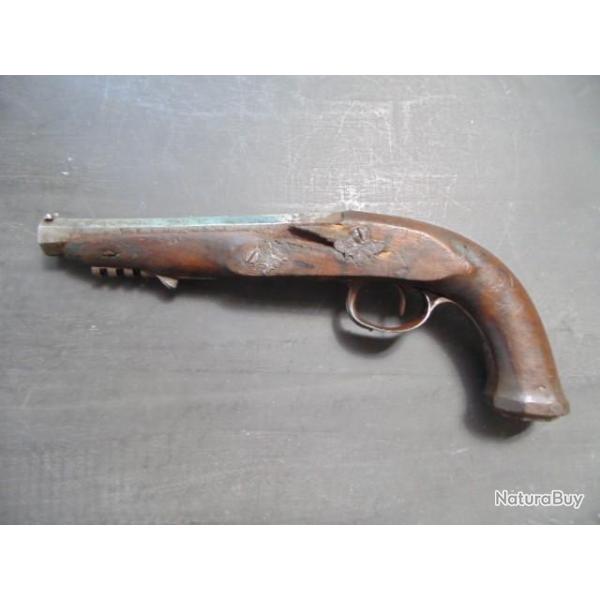PISTOLET XIX�me SIECLE CANON OCTOGONAL / A IDENTIFIER