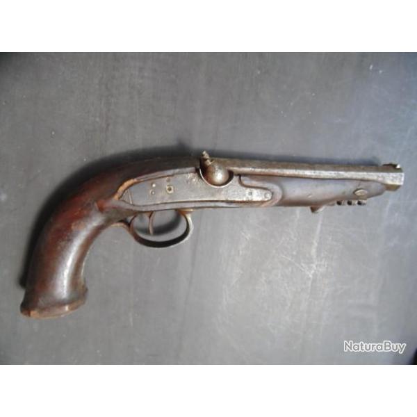 PISTOLET XIX�me SIECLE CANON OCTOGONAL / A IDENTIFIER