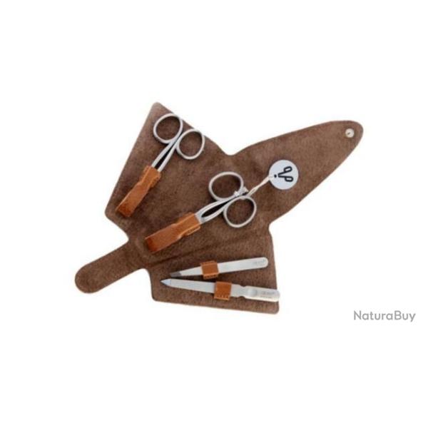 Pochette manucure 4 pi�ces Alpen "antique line" 6879R.cognac