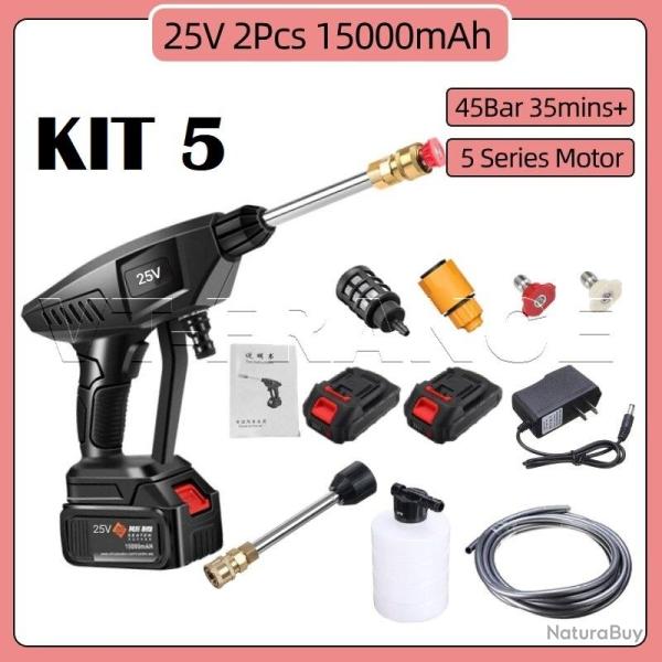 Pistolet Haute Pression sans Fil 30/60 Bars, Modele: Kit 5