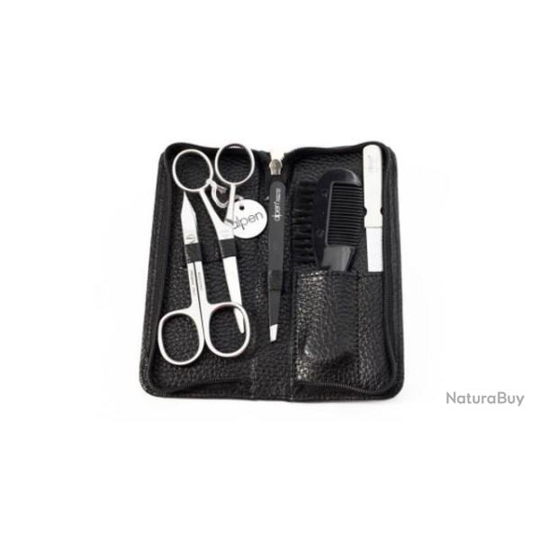 Trousse manucure moustache et barbe Alpen 5 pi�ces noir