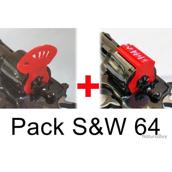 Drapeau t�moin chambre vide pour revolver Smith & Wesson 64 (Pack 2 pi�ces rouge)