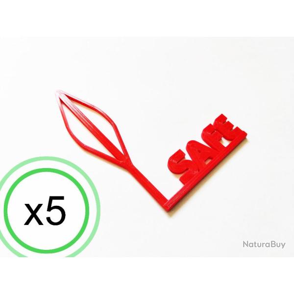 Drapeau t�moin de chambre vide pour fusil de chasse calibre 16 ou 12 (lot de 5 pi�ces)