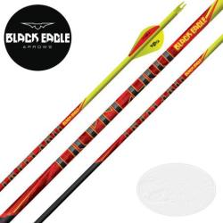 BLACK EAGLE ARROWS Outlaw 6 Fl&egrave;ches de chasse et tir 3D en carbone avec cresting et vanes Blazer 2 p