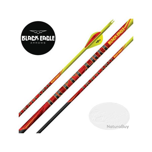 BLACK EAGLE ARROWS Outlaw 6 Fl�ches de chasse et tir 3D en carbone avec cresting et vanes Blazer 2 p