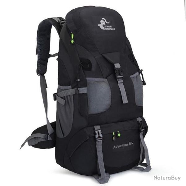 Sac  dos tanche pour randonne et Camping 50l Noir   - LIVRAISON GRATUITE !!