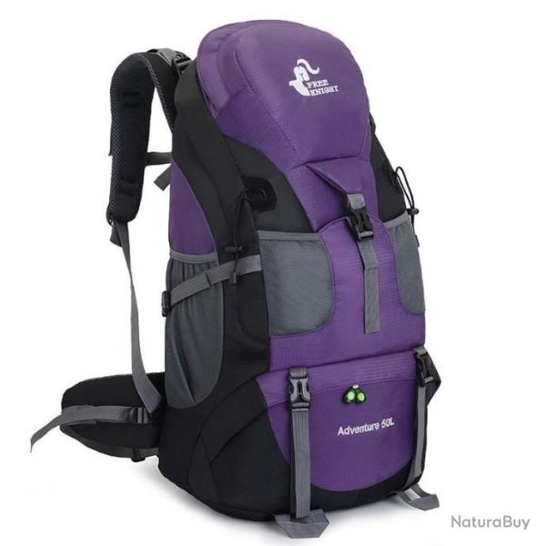 Sac  dos tanche pour randonne et Camping 50l Violet   - LIVRAISON GRATUITE !!