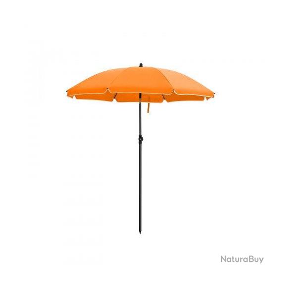 Parasol droit 50 nervures en fibre de verre toile polyester inclinable sac de transport terrasse ja