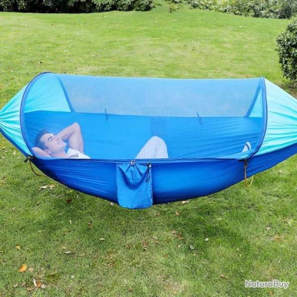 Double hamac Anti-moustique, �tanche, ouverture rapide et automatique BLEU LIVRAISON GRATUITE