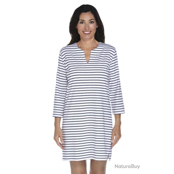 Robe tunique Oceanside femme UPF 50+, motifs floraux blanc XS