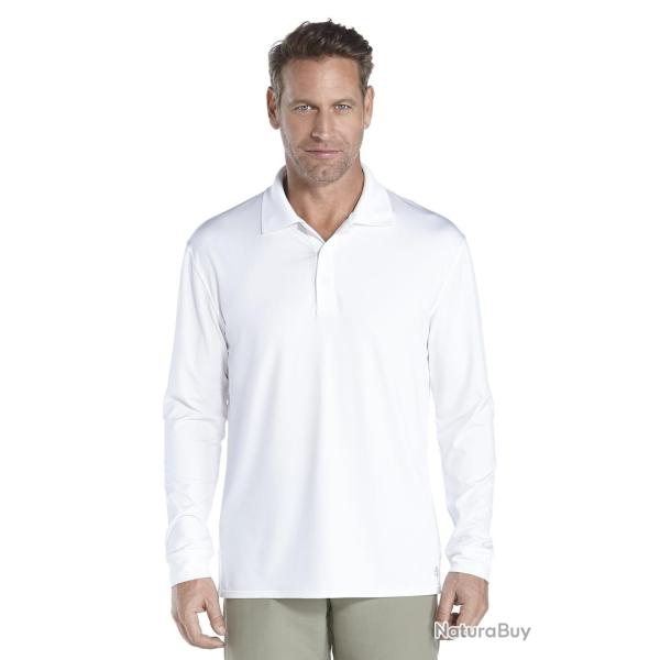 Polo Manches Longues Anti UV homme, blanc 44 (XL)
