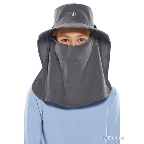 Casquette solaire anti UV avec rabat pour le visage et le cou, pour enfant - Stevie Ultra - Carbon G