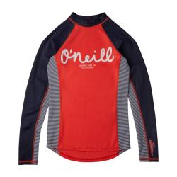 T-shirt de bain anti-UV pour fille - Manches longues - Skins - Hot Coral Rouge 116/124 cm