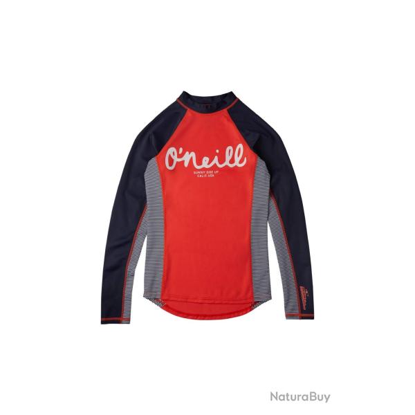 T-shirt de bain anti-UV pour fille - Manches longues - Skins - Hot Coral Rouge 134/140 cm