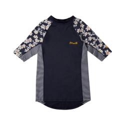 T-shirt de bain anti-UV imprim&eacute; pour fille - Manches longues - Ecailles Bleu 116/124 cm