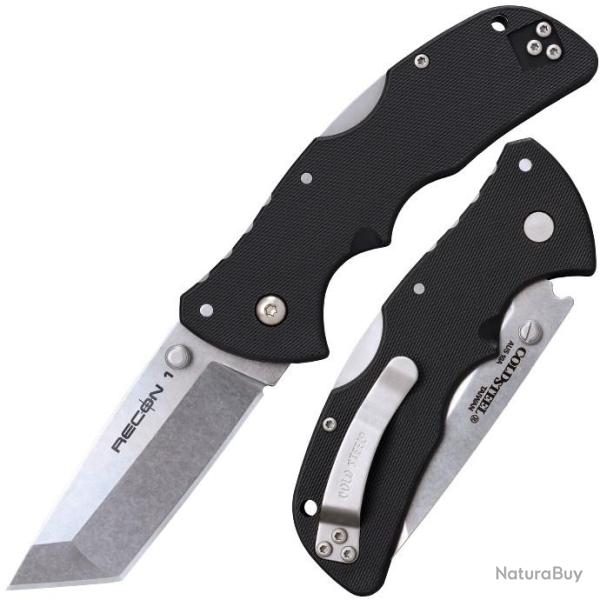 Couteau Cold Steel Mini Recon 1 Tanto Lame Acier AUS-10A Manche GRN Tri-Ad lock Clip CS27BAT