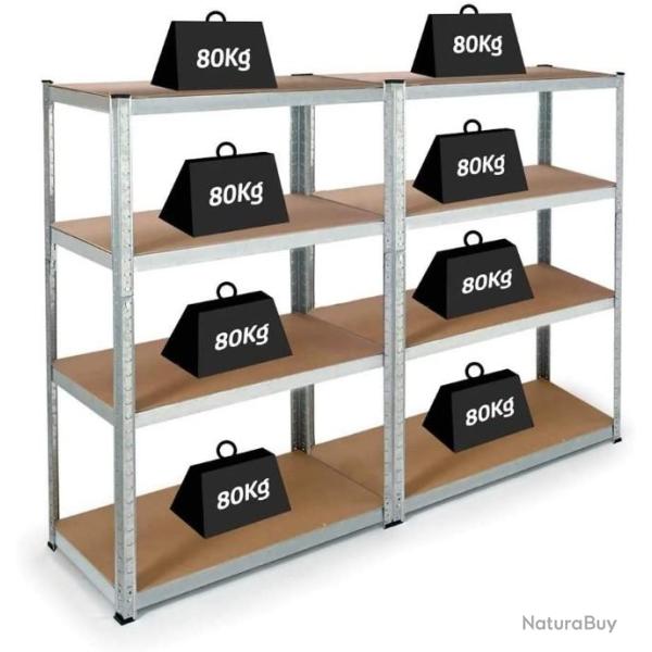 TOP ENCHERE - Etag�re de rangement � charge lourde 160 x 160 x 40 cm - Acier galvanis�