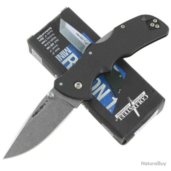 Couteau Cold Steel Mini Recon 1 Spear Point Acier AUS-10A Manche GRN Tri-Ad lock Clip CS27BAS