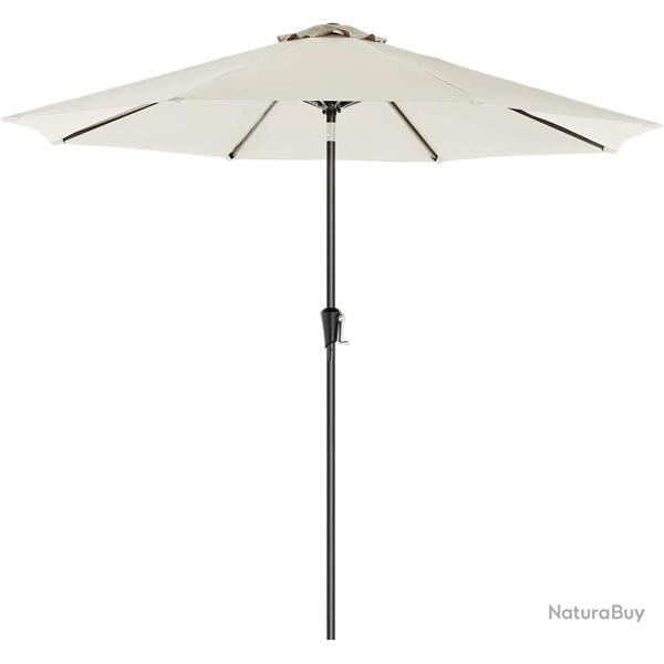 Parasol de jardin ombrelle protection toile polyester octogonale inclinable manivelle balcon terras