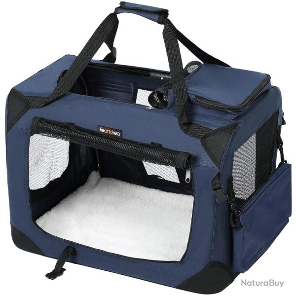 Sac de transport pour chien caisse pliable pour chien bleu 60 x 40 x 40 cm 12_0000951