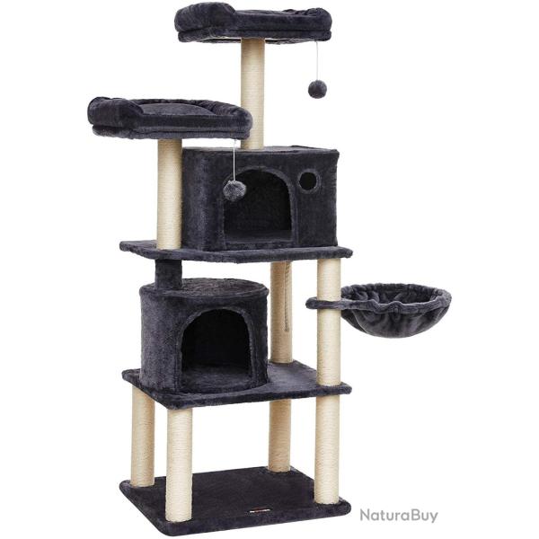 Arbre � chat multi-niveaux grande capacit� griffoir 2 niches colonnes renforc�es tour � chats haute