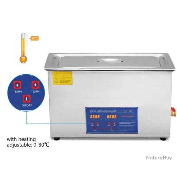 Nettoyeur ultrasonique 15l en acier inoxydable - 360W 40Khz - LIVRAISON GRATUITE
