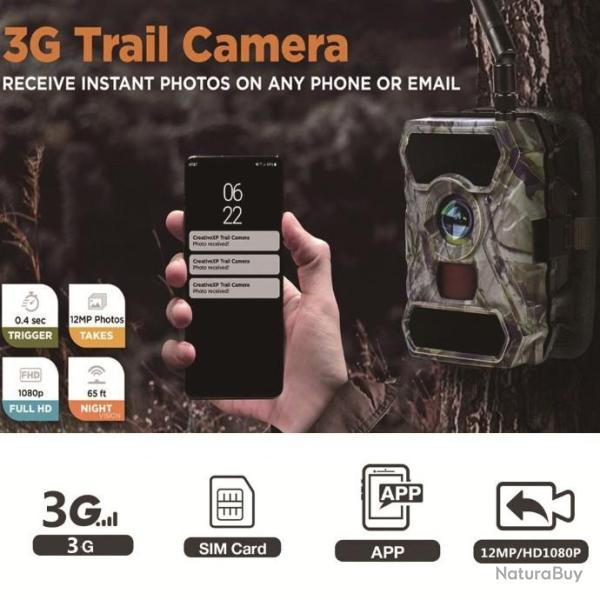 Camra de Chasse grand Angle 3G S880G 12mp 1080P LIVRAISON GRATUITE