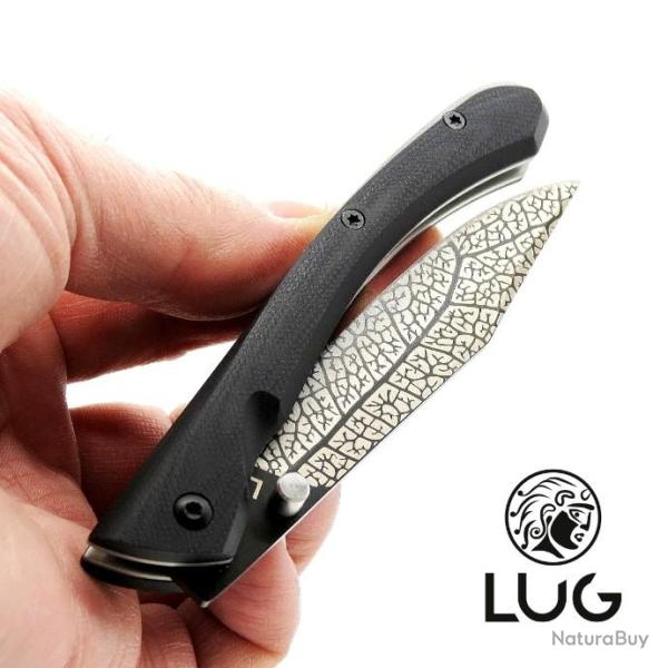 Couteau C63 FEUILLE BLACK TITANIUM manche G10 Noir, liner-lock, couteau LUG