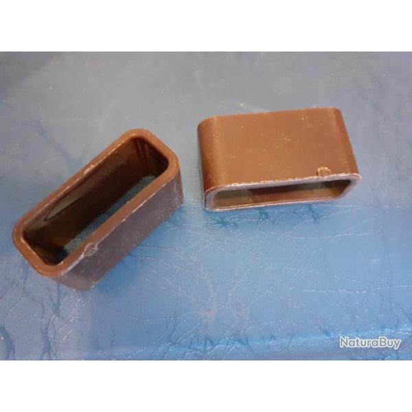 2 passants plastique marron pour sangle bretelle biothane 32mm