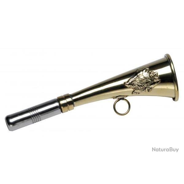 CORNE D'APPEL LAITON DE 16 CM D�COR SANGLIER