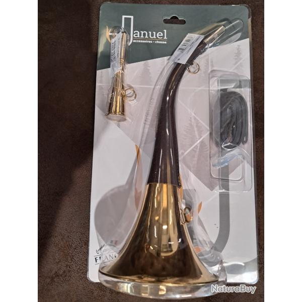 Corne � pavillon Januel de 40cm avec bretelle - Avec corne de 13cm