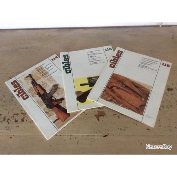 lot 3 revues cibles (n� 114 - 115 -116) - Kalashnikov / Walther / munitions - (07 � 09/1979)