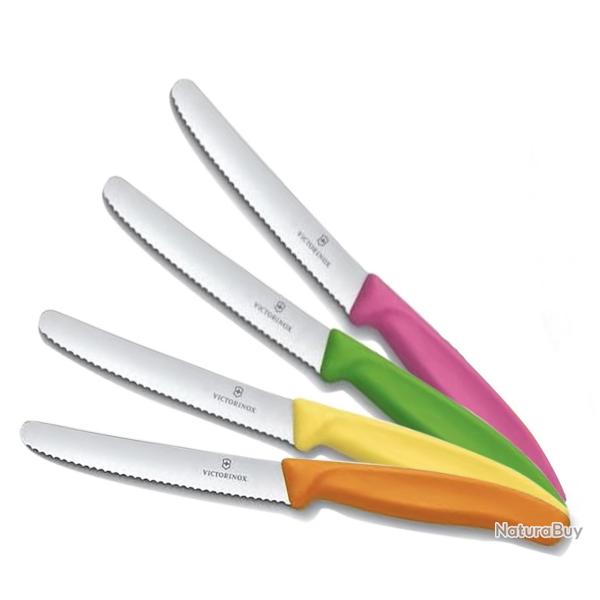 Pack 4 couteaux de table rond multi couleur VICTORINOX