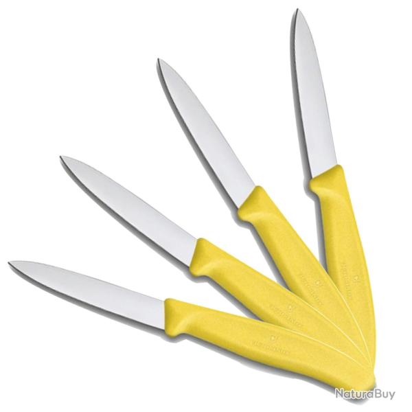 Pack 4 couteaux de table jaune VICTORINOX