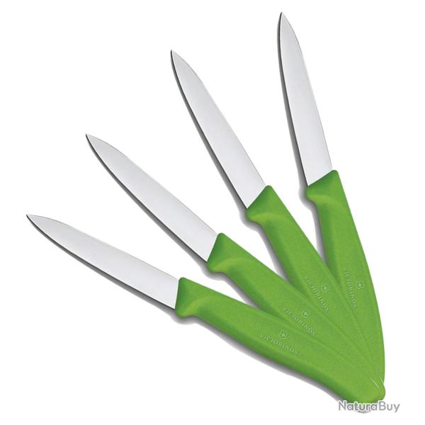 Pack 4 couteaux de table vert VICTORINOX