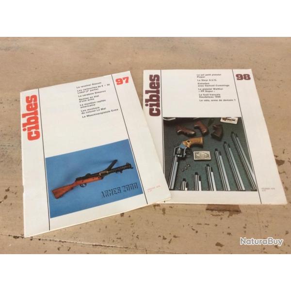lot 2 revues cibles (n� 97 & 98) - cartouches 8*50 Lebel / Remise en �tat d'une arme...(01 & 02 /78)