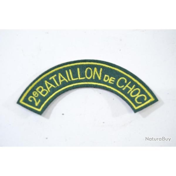 Patch / banane de bras titre d'�paule 2e Bataillon de Choc (parachutistes, commandos)