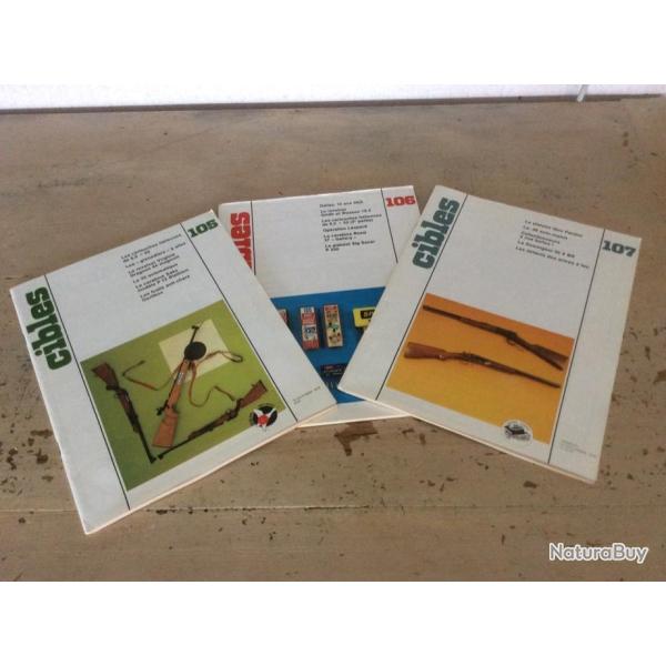 lot 3 revues cibles (n� 105 - 106 -107) - Dragoon 44  / S&W 13-2 / Remington 40 (10 � 12 - 1978)