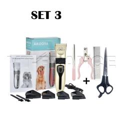 Tondeuse Pro Rechargeable pour Chiens Silencieuse-SET 3