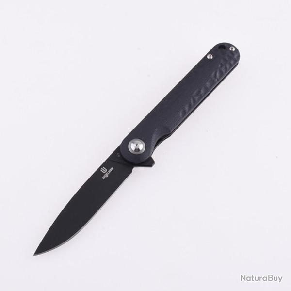 Couteau Shieldon Empoleon Black Lame D2 Manche G10 IKBS Linerlock Etui Nylon SHI9049G1B