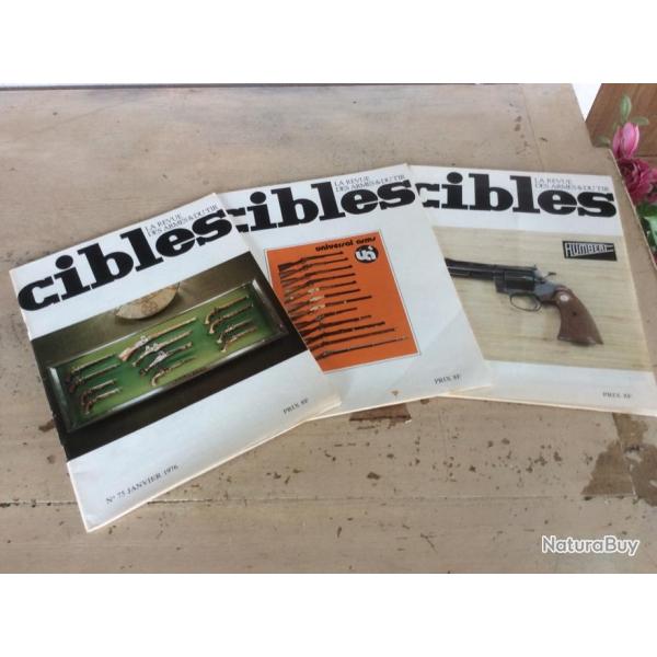 lot 3 revues cibles (n� 75 - 76 -77) - cartouche 320 -  fusils Allemands 1871 / 1888 (01 � 03/1976)