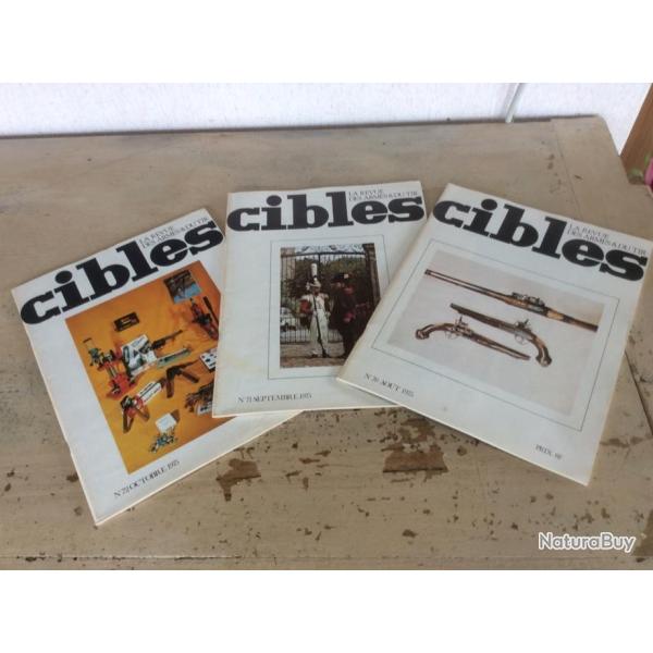 lot 3 revues cibles (n� 70 - 71 -72) - le kentucky pistol / Manhurin MR73...(08 � 10/1975)