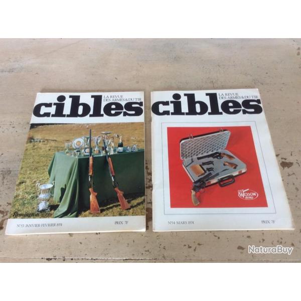lot 2 revues cibles (n� 53 & 54) - Devisme / Manufrance / pistolet Le Fran�ais...(01&02 - 3 /1974)