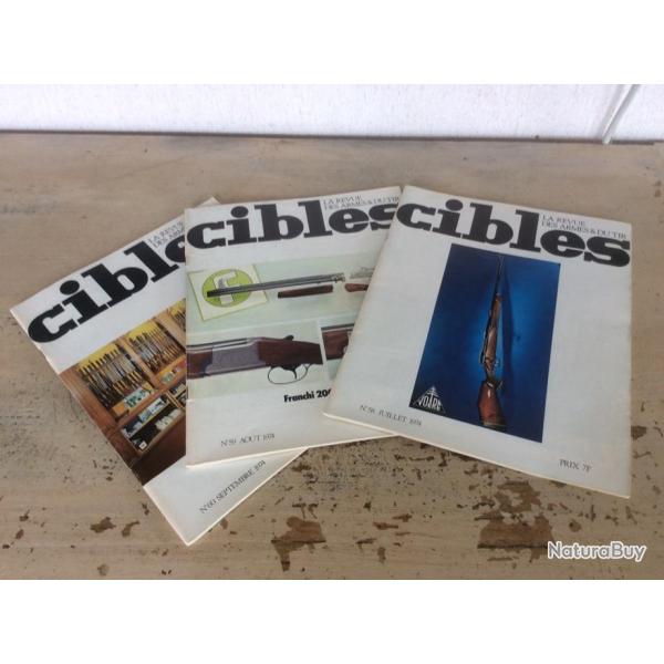 lot 3 revues cibles (n� 58 - 59 -60) -M16 / cartouches Lebel.....(07 � 09/1974)